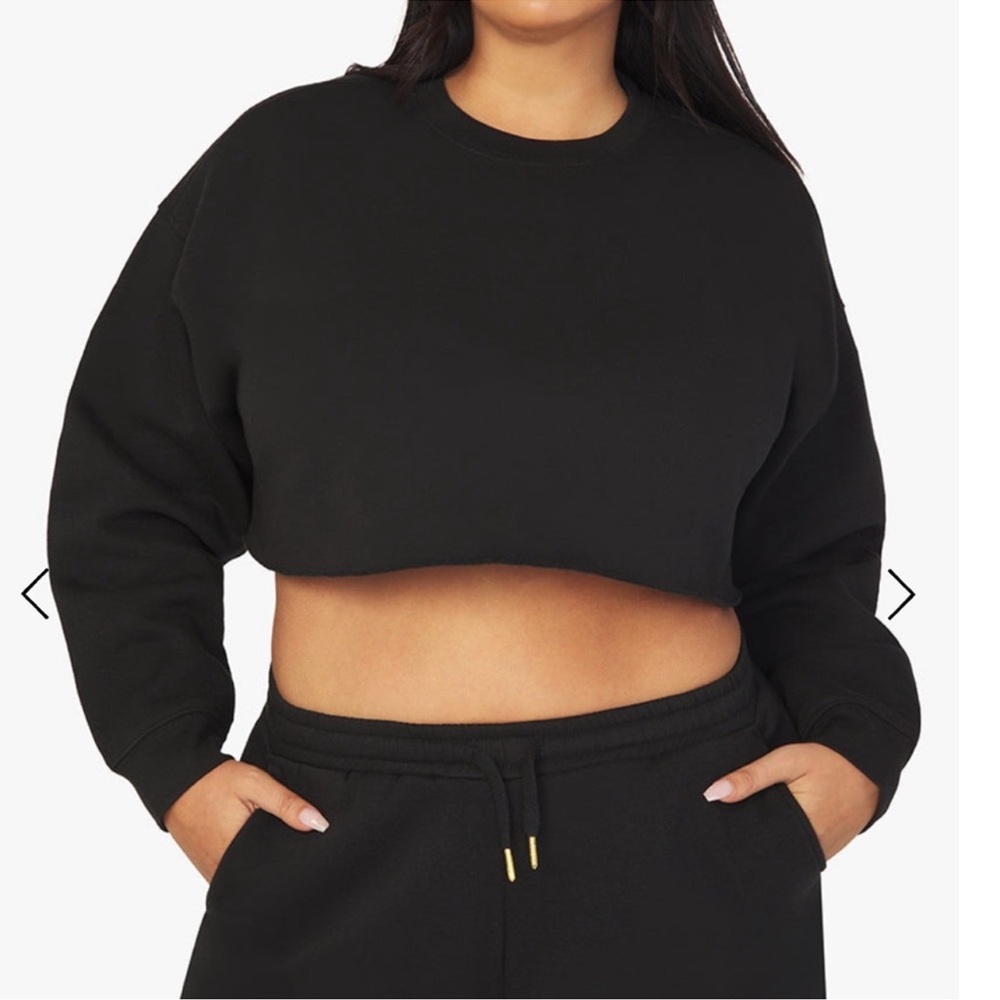 WeWoreWhat Black Cropped Sweatshirt